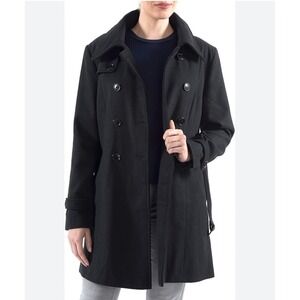 Giacca Gallery Company Black Double Breasted Wool Blend Coat Women's Size Medium